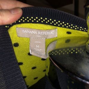 Banana Republic Black and yellow polka dot cardigan